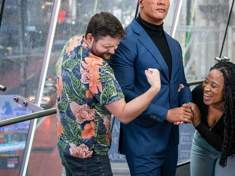 Lifelike wax celebrity figures at Madame Tussauds, a wax museum in New York