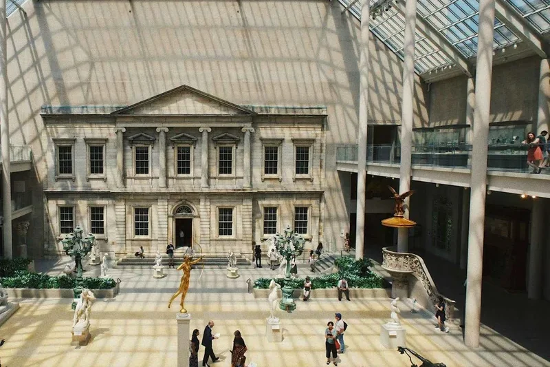 The Beaux-Arts facade of the Metropolitan Museum of Art on Fifth Avenue, one of the essential museums in New York